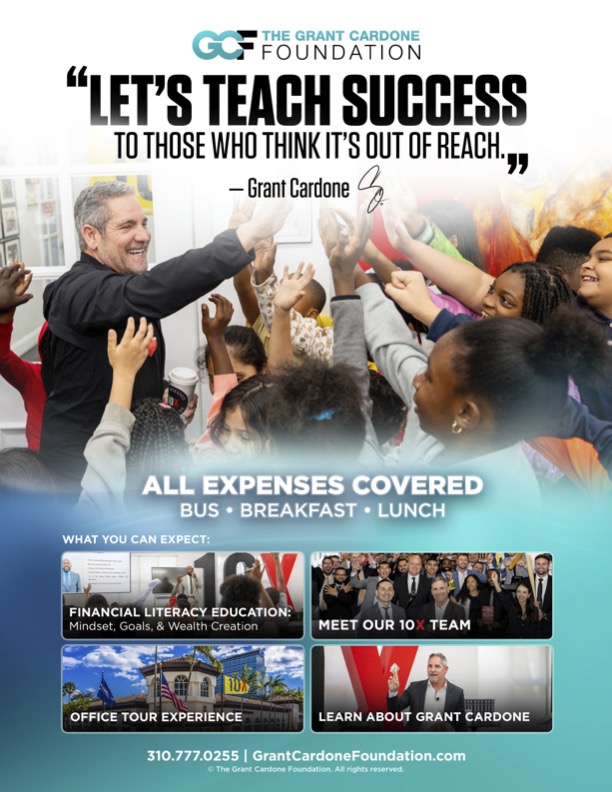 Grant Cardone Foundation — From the Block to the Board Room Financial Literacy 10-Point Program Flyer